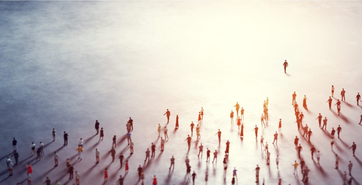 People from a distance